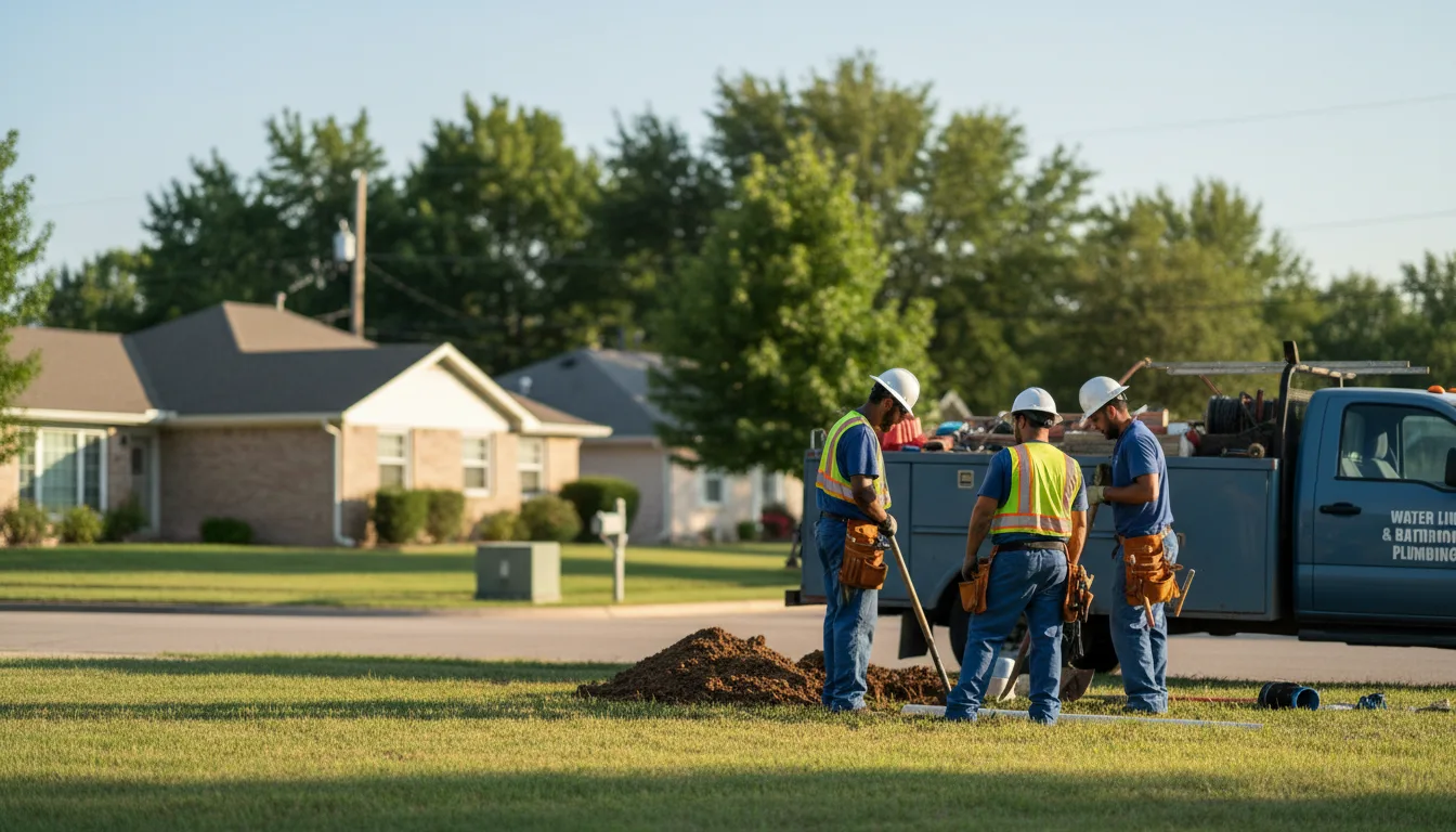 Residential water line and bathroom plumbing service in Manvel, TX